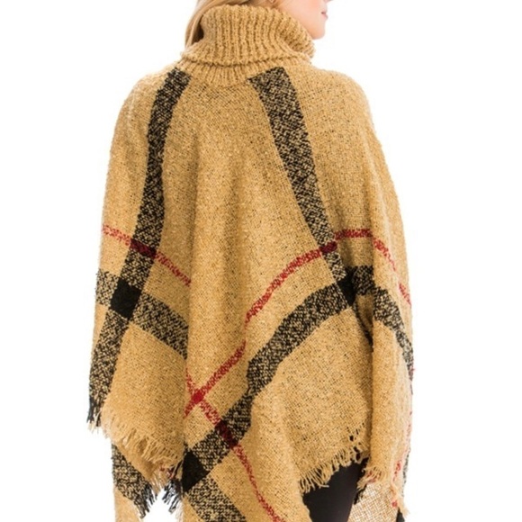 Camel Color Poncho w/Turtleneck - Picture 4 of 4